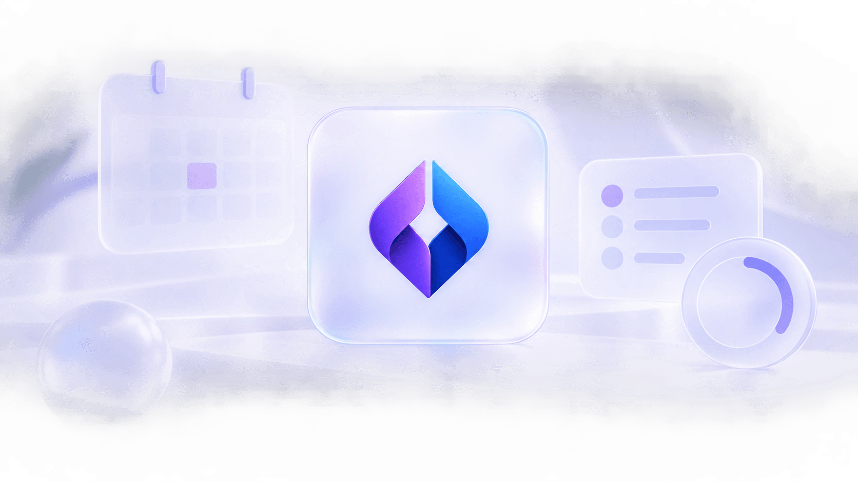 Nimvella logo presented in a soft frosted-glass productivity workspace